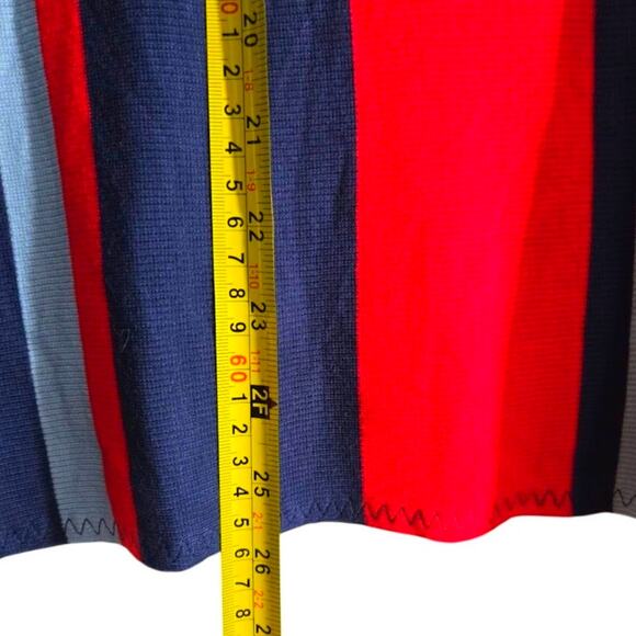 Striped Poncho Blouse – Red, White, Navy – Size M - Picture 8 of 9